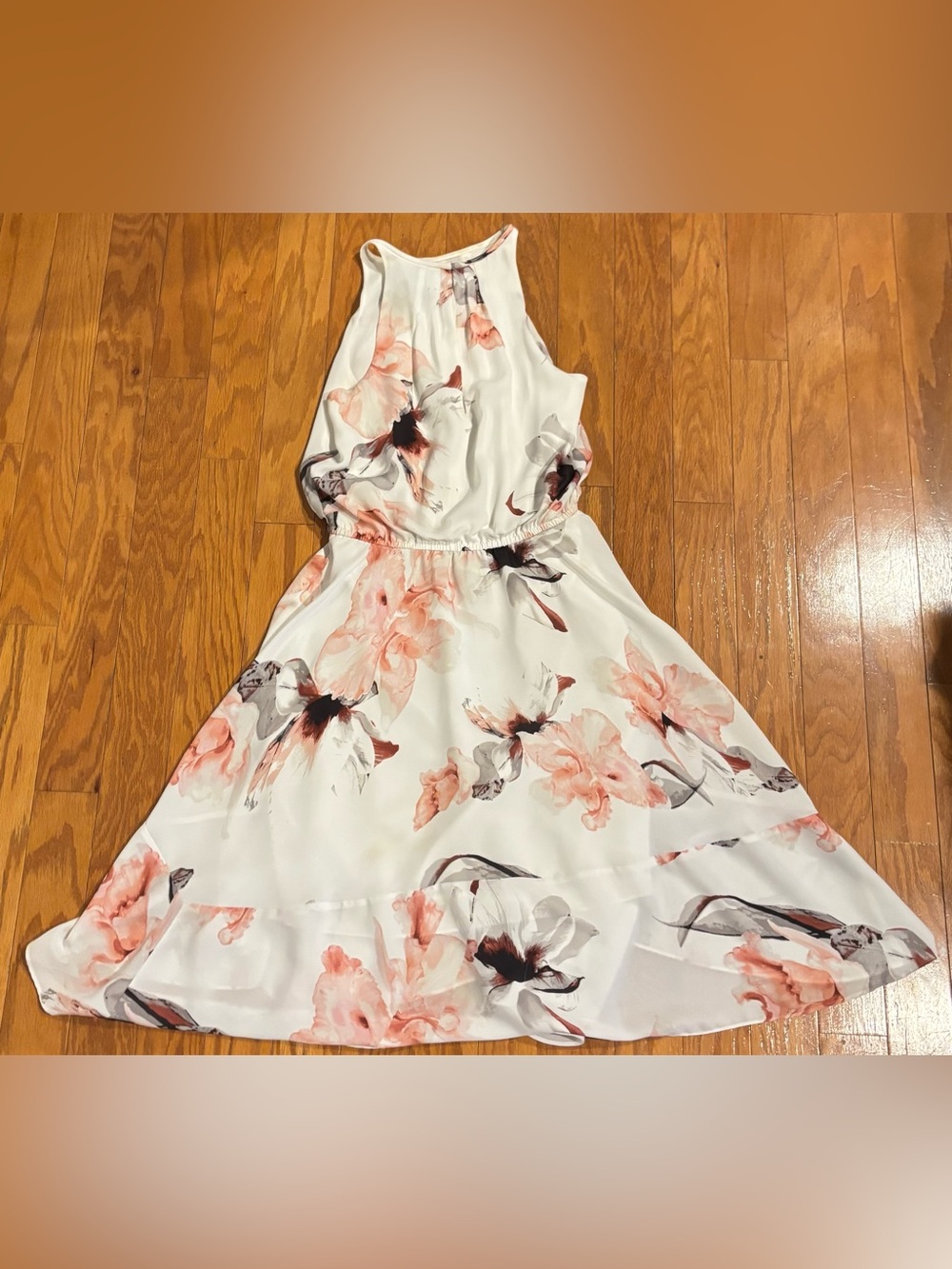 White House Black Market Floral Halter Dress Size 6
